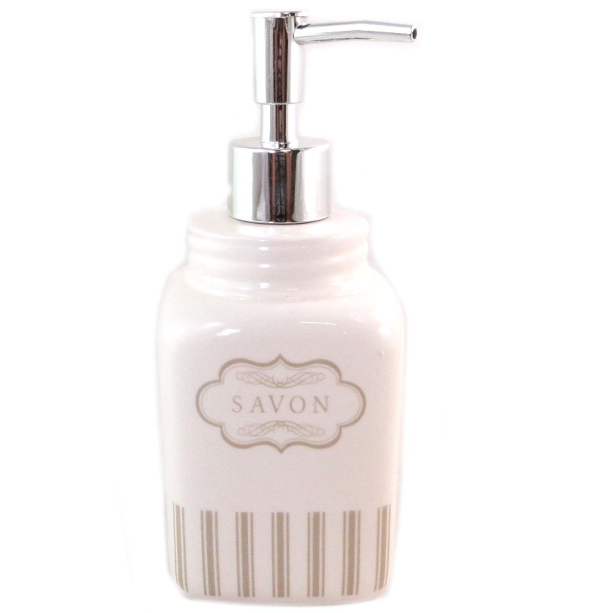 Distributeur de savon céramique \'Savon\' ivoire (rétro) - 185x65 cm - [Q0431]