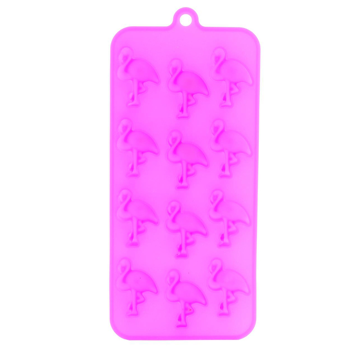 Moule à glaçons silicone \'Flamant Rose\' rose (12 glaçons) - 21x11 cm - [Q0509]