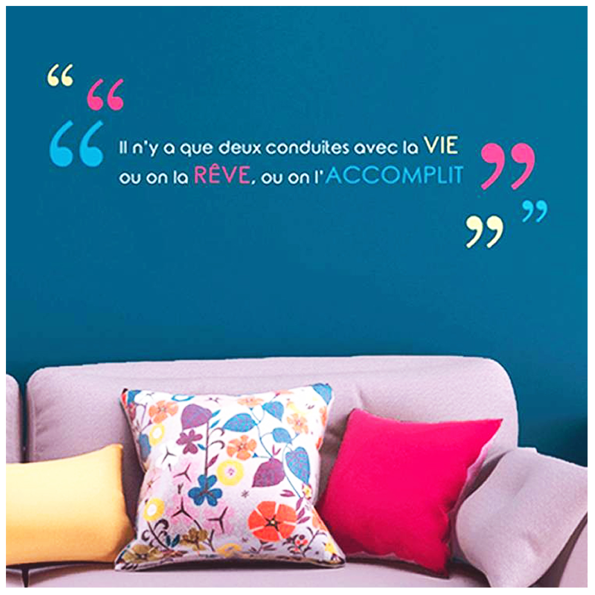 Planche de stickers \'Messages\' (\'Il n\'y a que 2 conduites avec la vie\') - 50x70 cm - [Q0586]