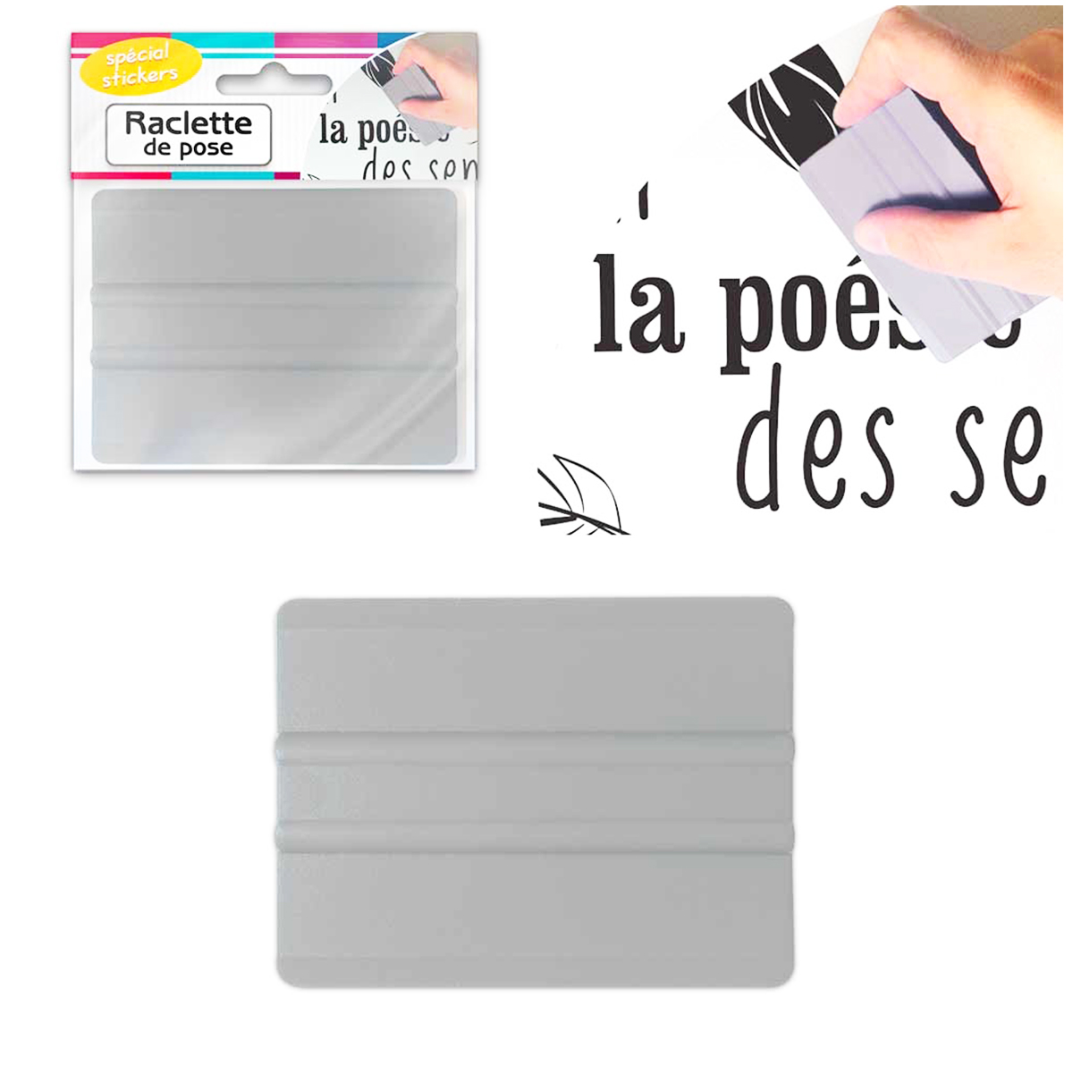 Raclette de pose de \'Stickers\' - 13x11 cm - [Q2416]