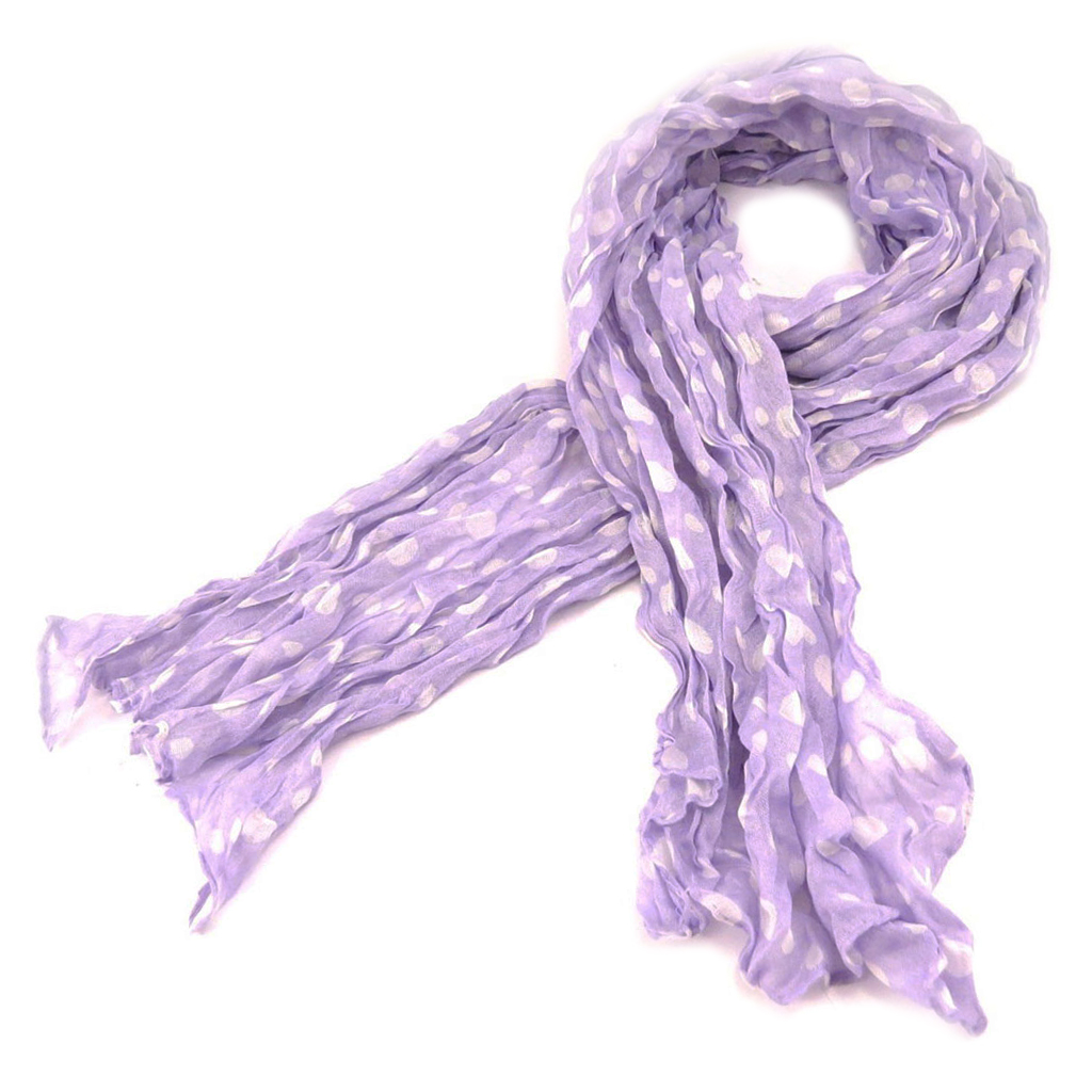 Echarpe coton \'Petits Pois\' violet - 50x160 cm - [Q5279]