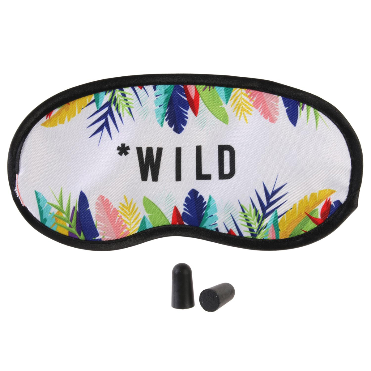 Kit masque & bouchons \'Tropical\' blanc multicolore (wild) - 19x95 cm - [Q7788]