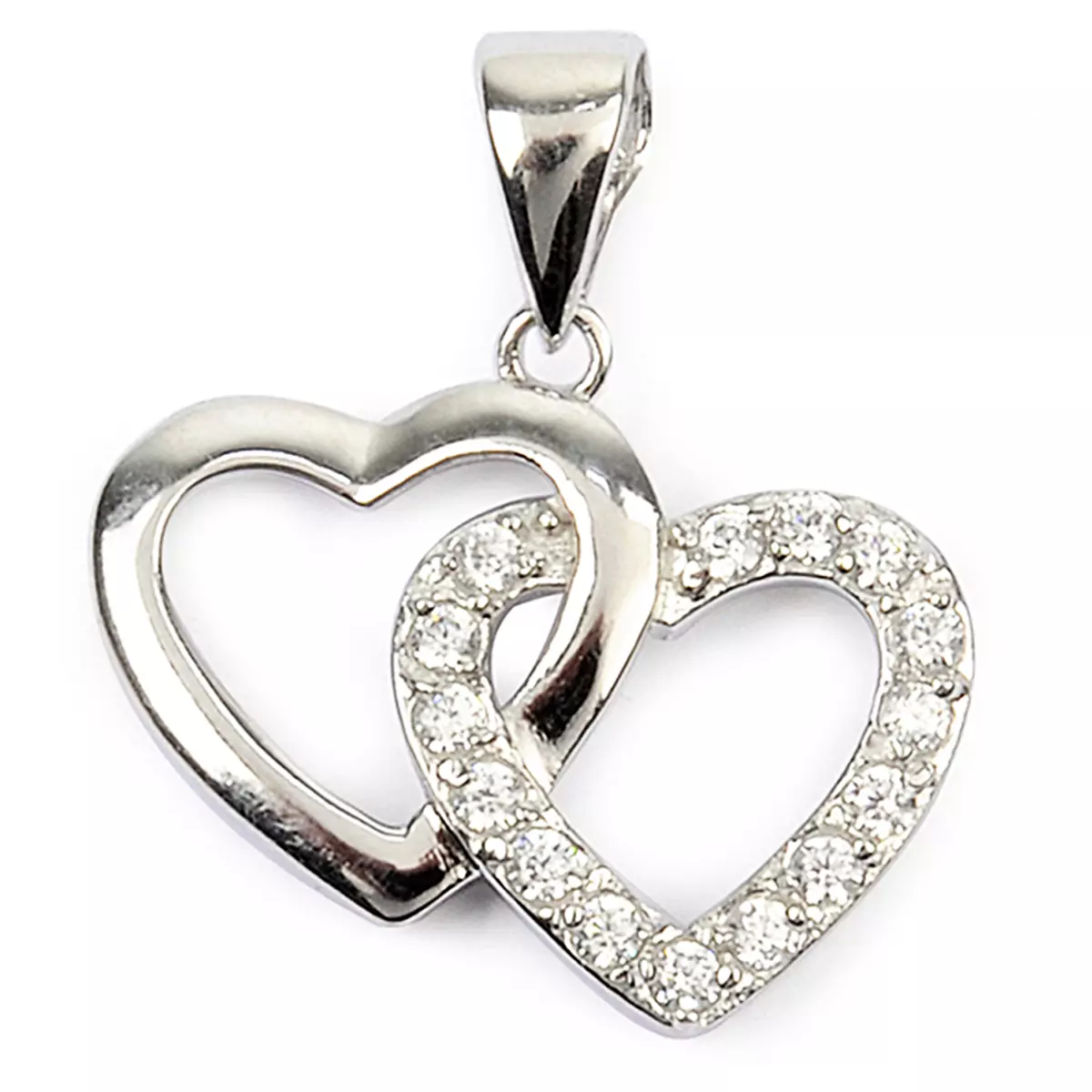 les trésors de lily Pendentif argent 'Love' blanc argenté (rhodié) 20x15 mm [Q9417]