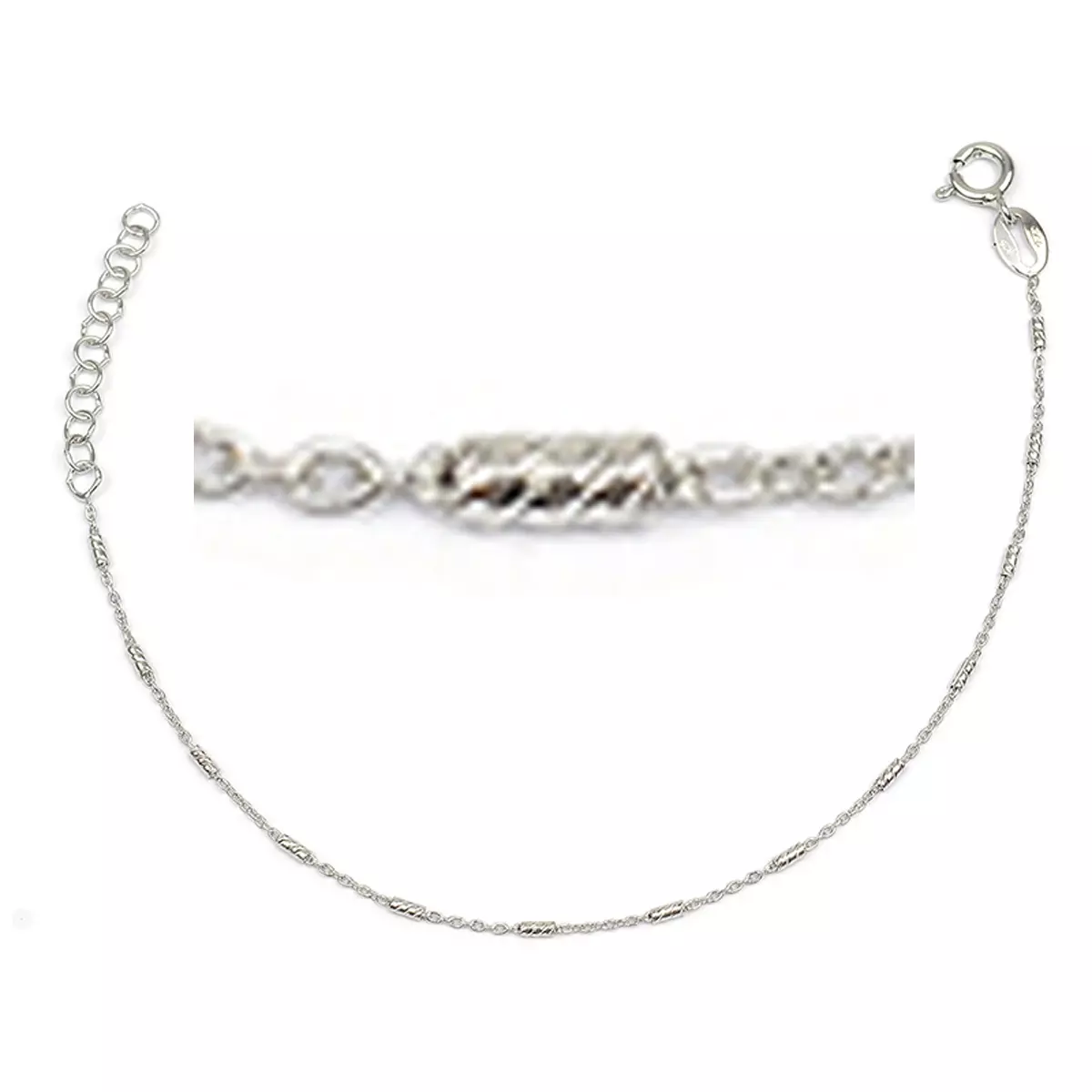 les trésors de lily Bracelet Argent 'Carmen' argenté (rhodié) 1 mm [R3744]