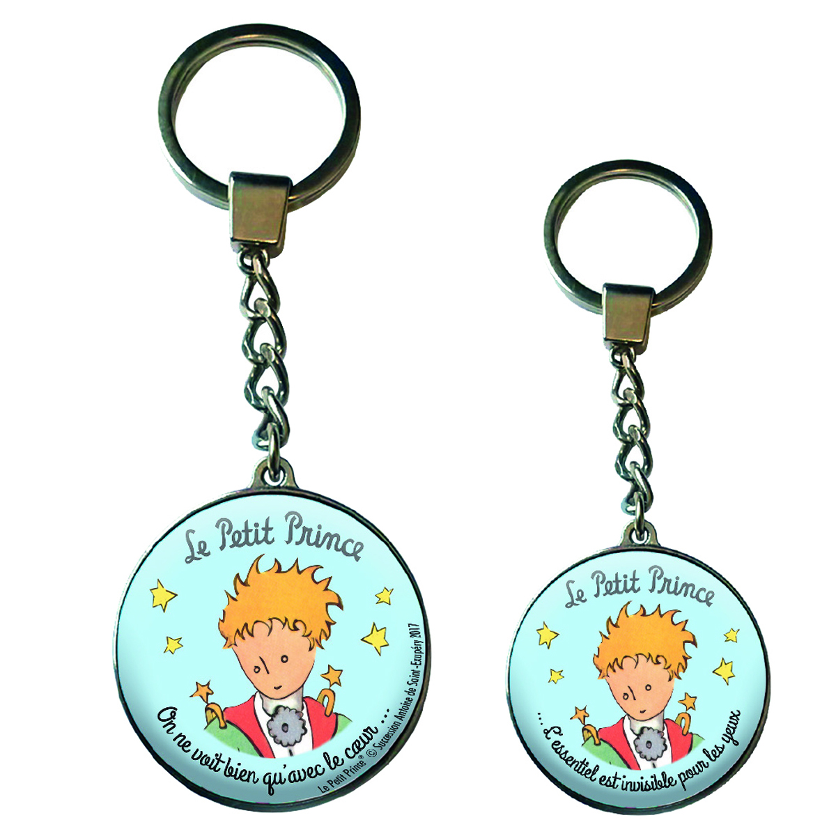 Porte-Clés créateur \'Le Petit Prince\' bleu ciel - 35 mm - [Q9325]