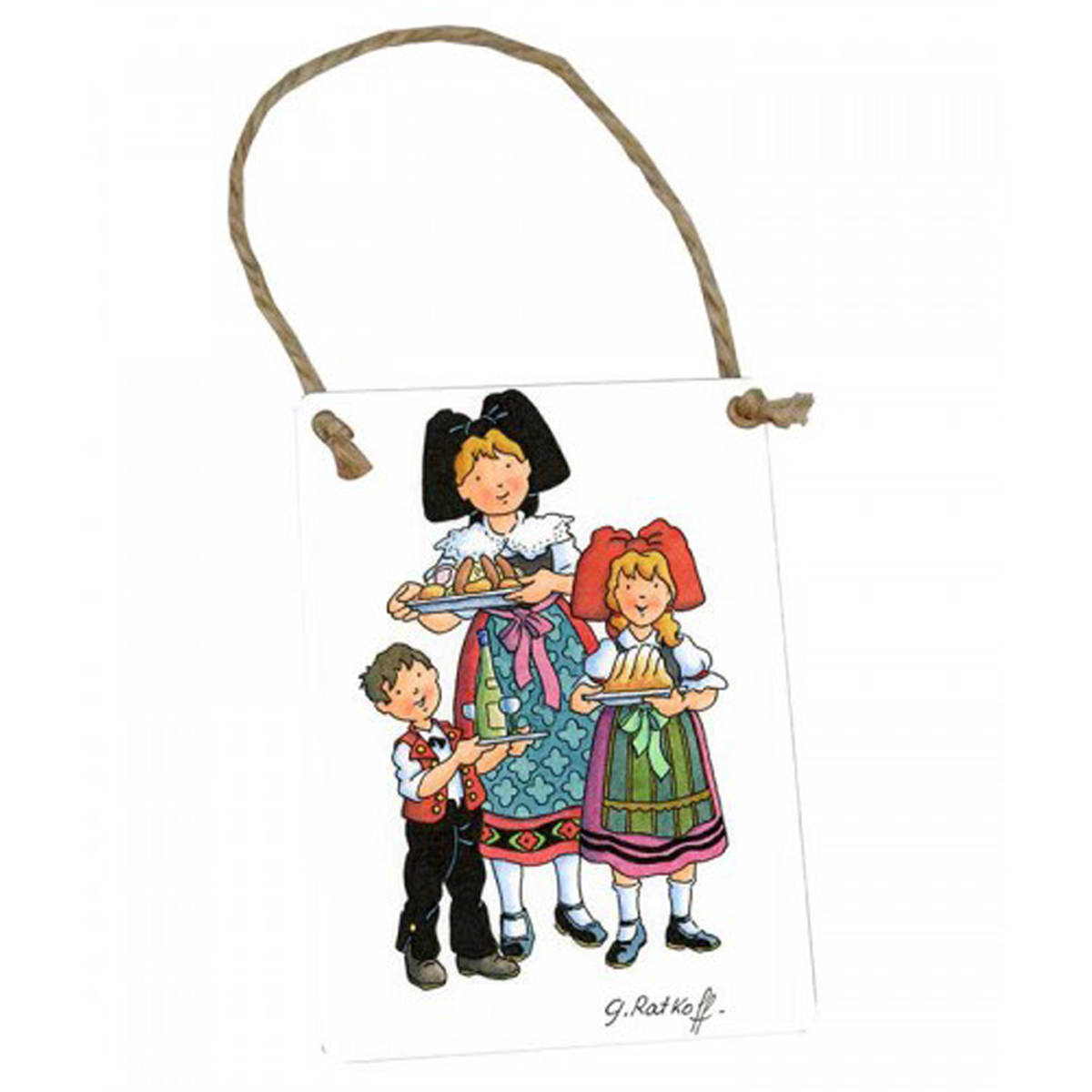Plaque métal \'GRatkoff\' spécialités alsaciennes - 9x65 cm - [Q6505]