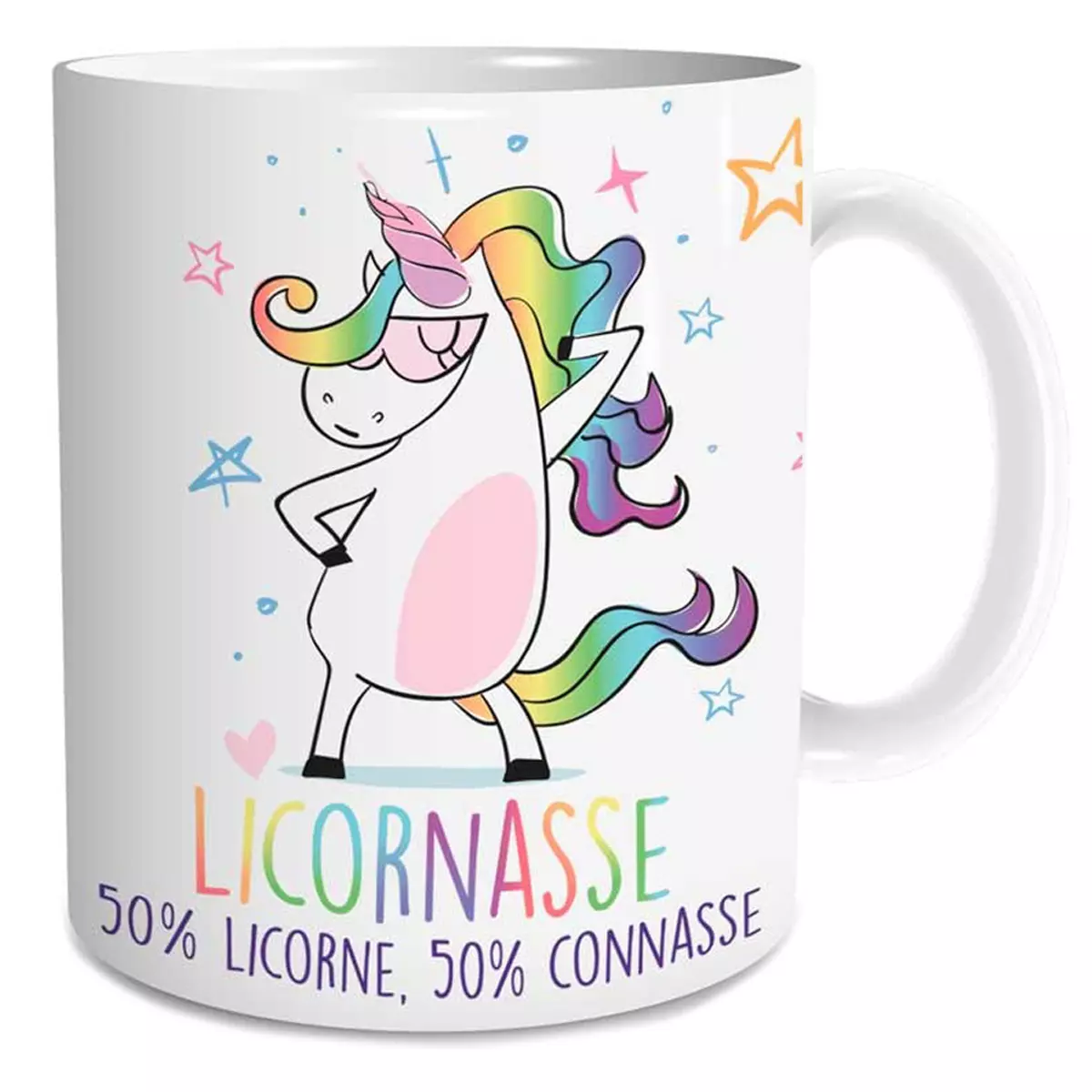 les trésors de lily Mug céramique 'Licornes Mania' (Licornasse 50% licorne 50% connasse) 95x80 mm [Q4122]