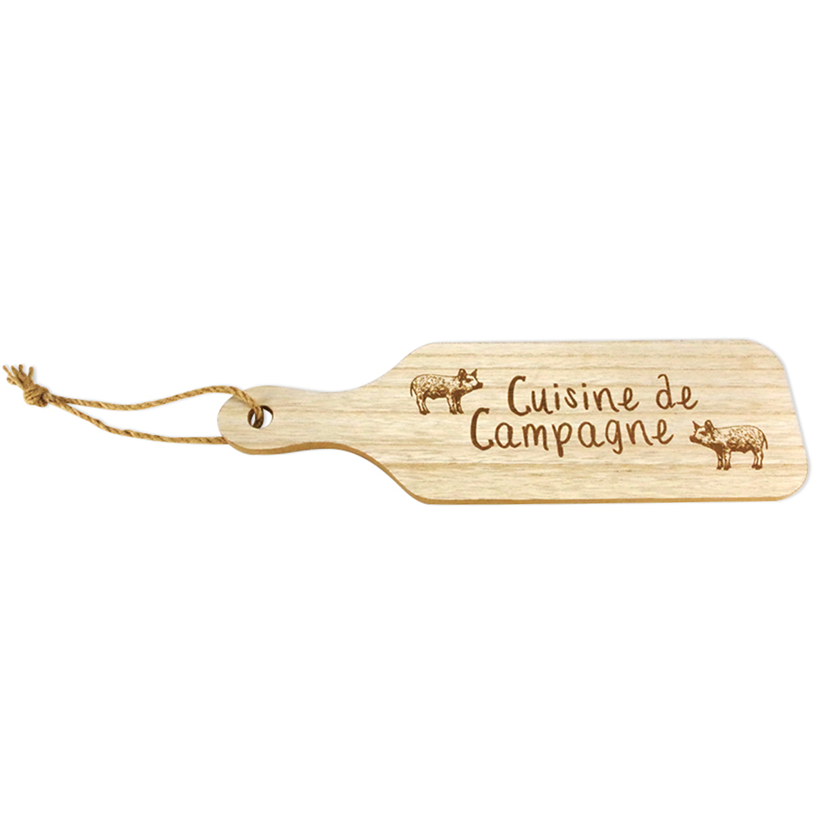 Planche à découpe saucissons bois \'Terroir Français\' cuisine de Campagne - 37x11 cm - [A1187]