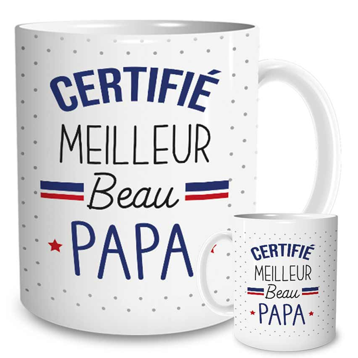 Mug tendresse \'Certifié Meilleur Beau Papa\' - 95x8 cm - [R1175]