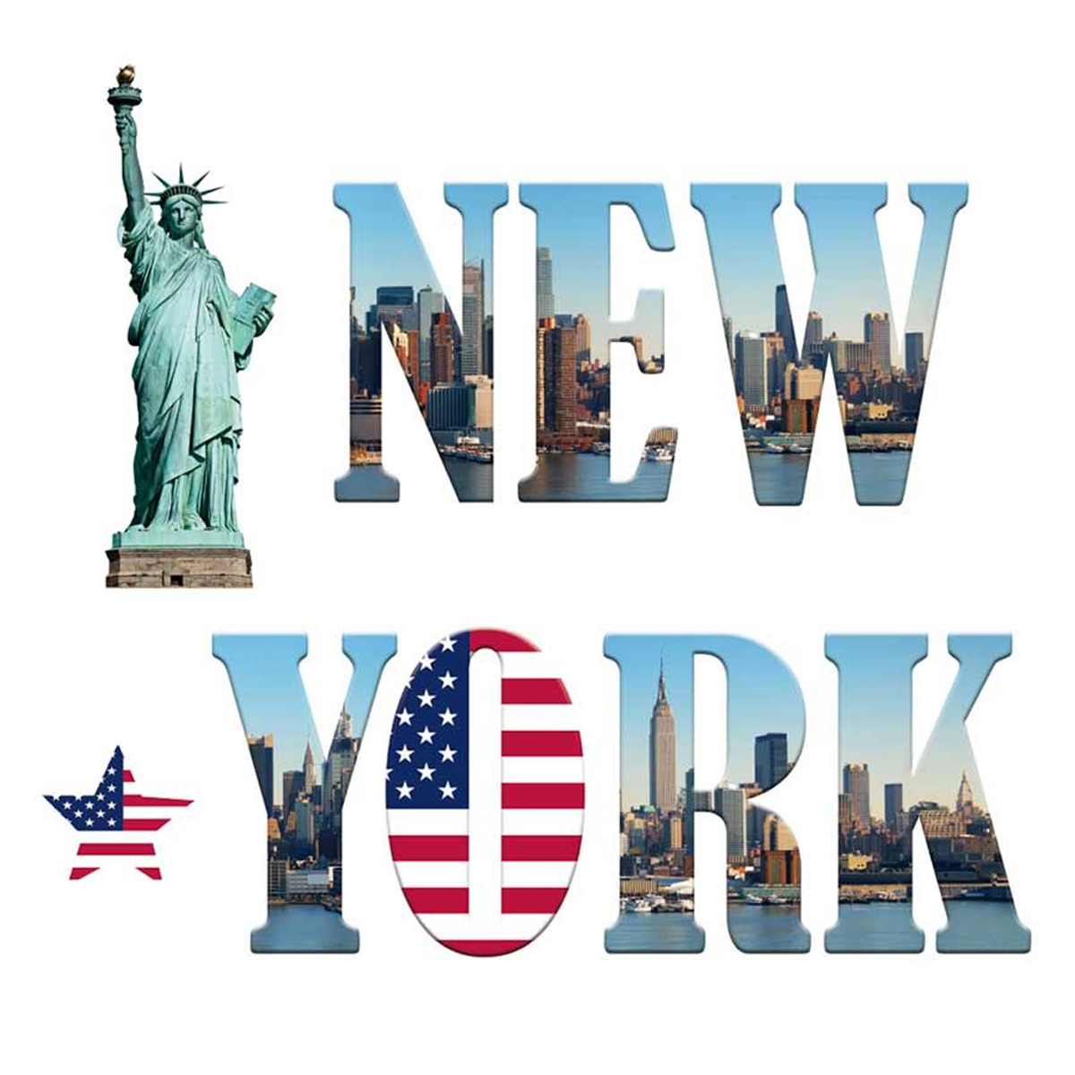 Planche de stickers \'New York\' (20x70 cm) - [M2667]