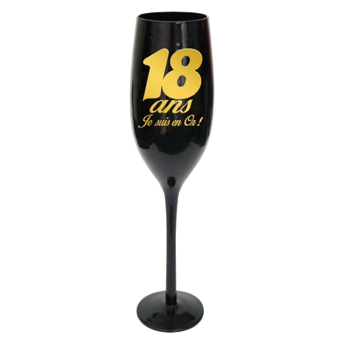 Coupe Flute A Champagne 18 Ans Noir Dore 24 Cm N2739