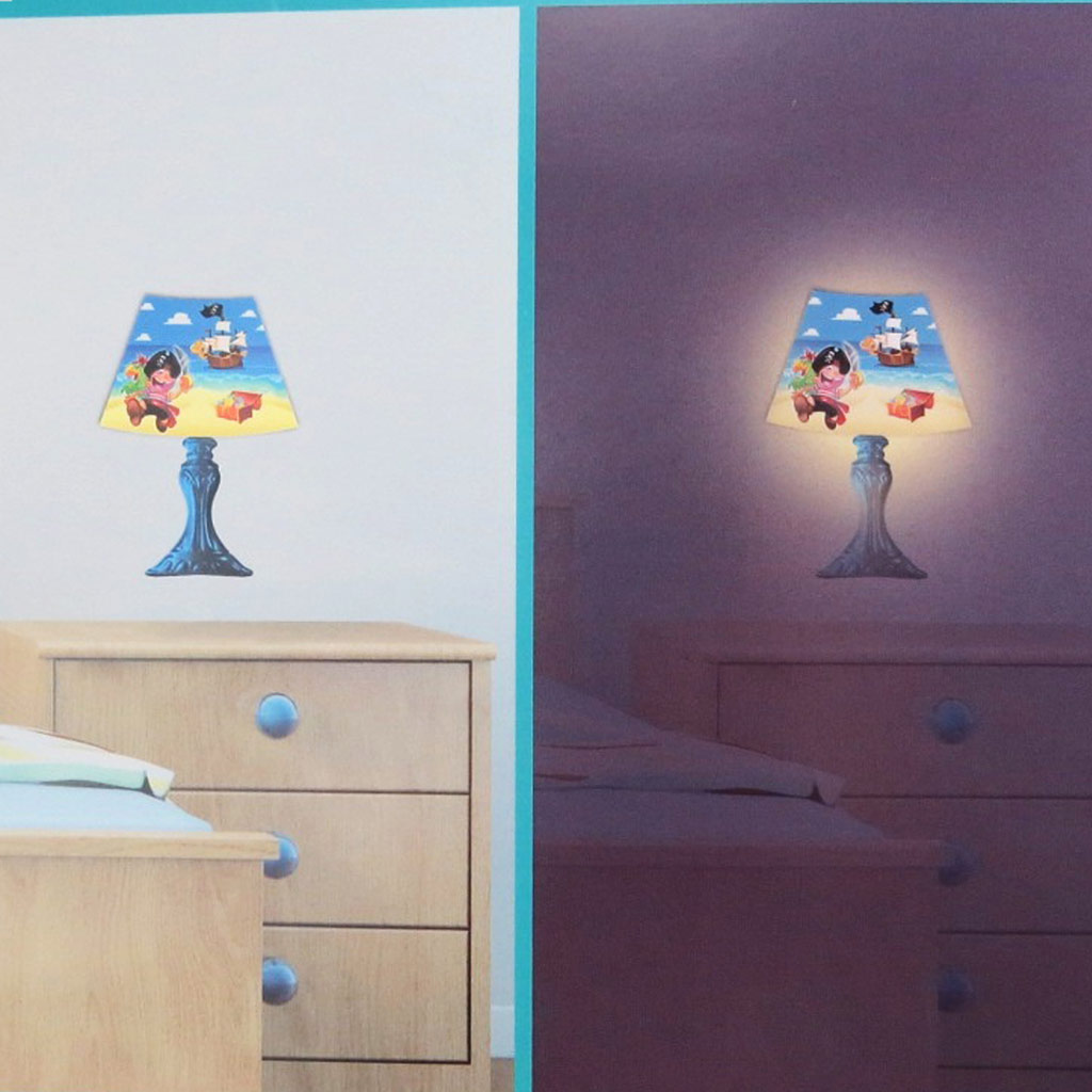 Sticker lumineux \'Lampe\' bleu multicolore (Pirate) - [N4213]