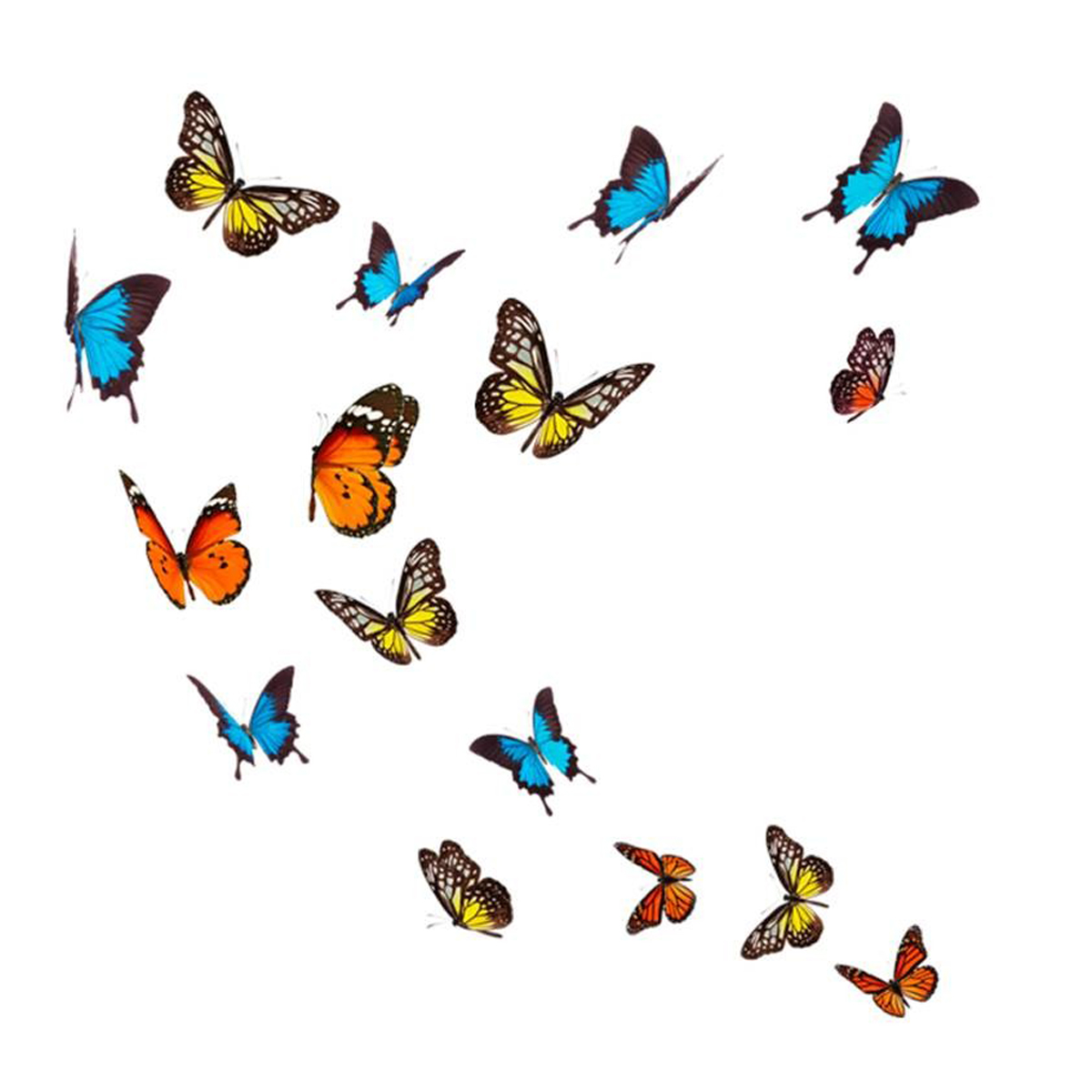 Planche de stickers \'Papillons\' multicolore - 20x70 cm - [Q0607]
