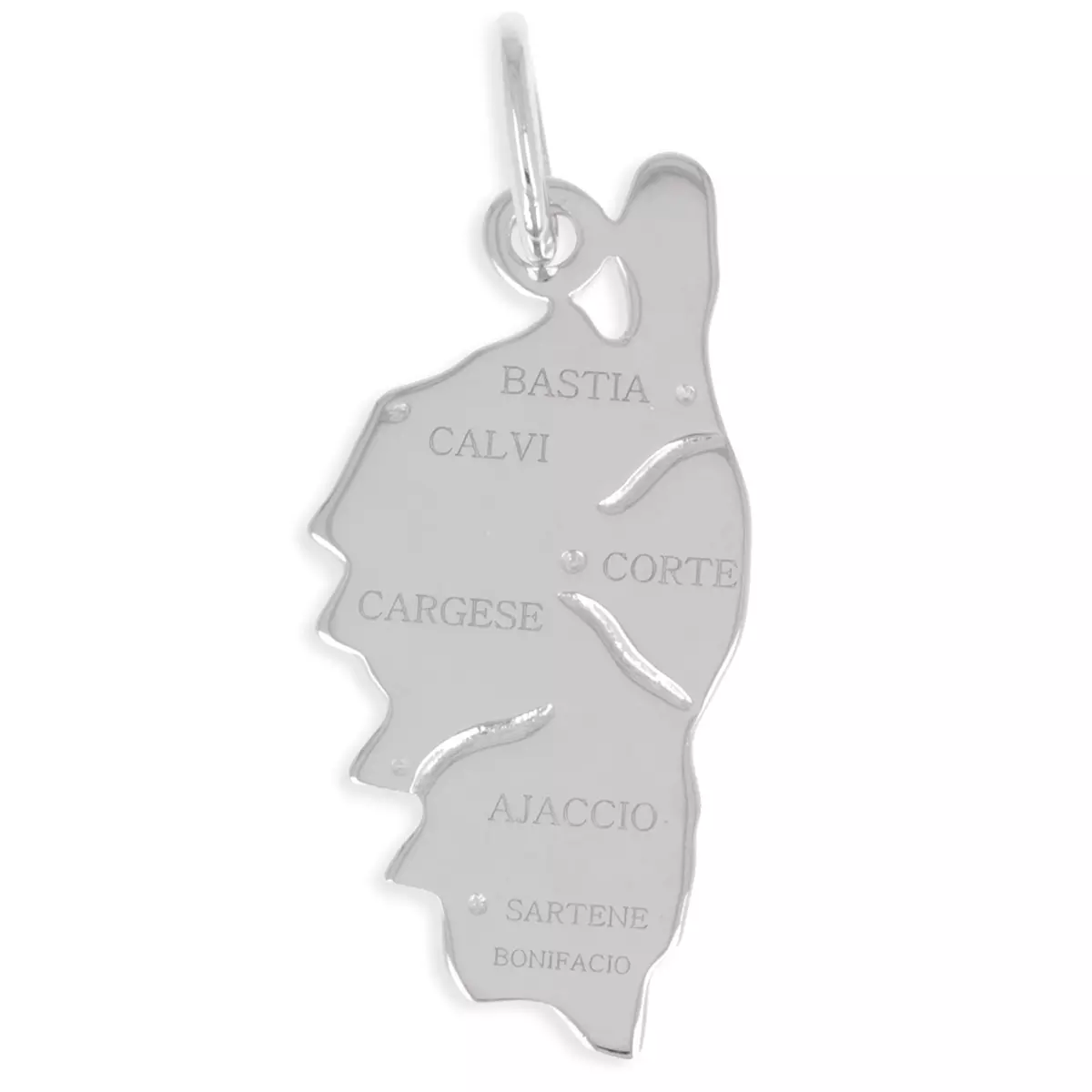 les trésors de lily Pendentif Argent 'Corsica' argenté 25x12 mm (Corse (rhodié)) [Q2918]