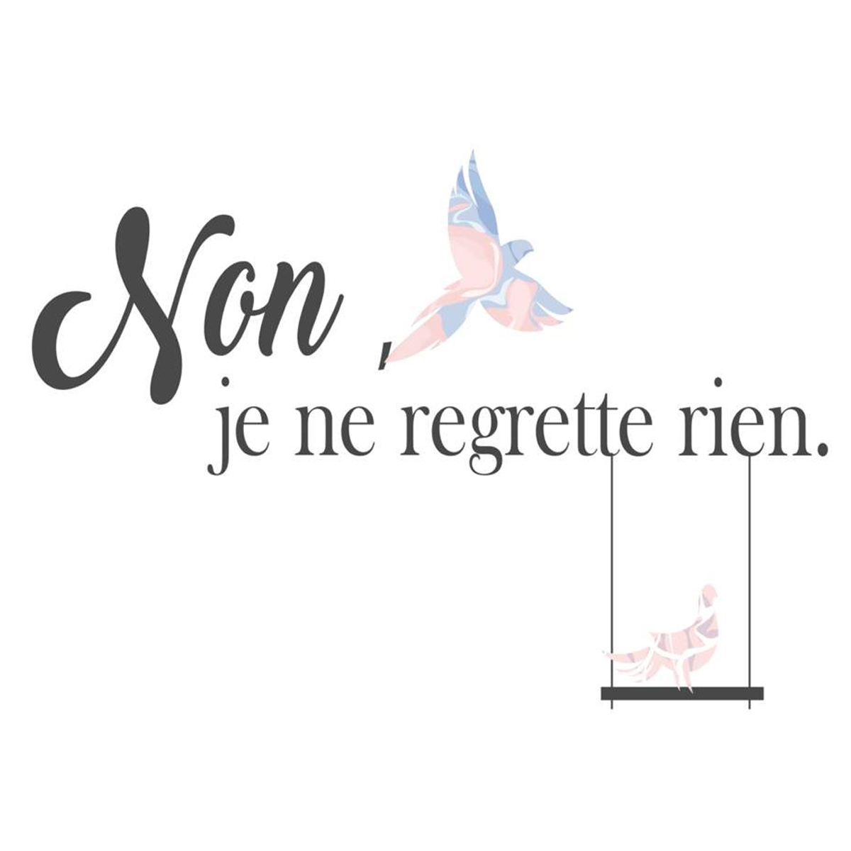 Planche de stickers \'Messages\' (Non je ne regrette rien - colombes) - 20x70 cm - [Q4802]