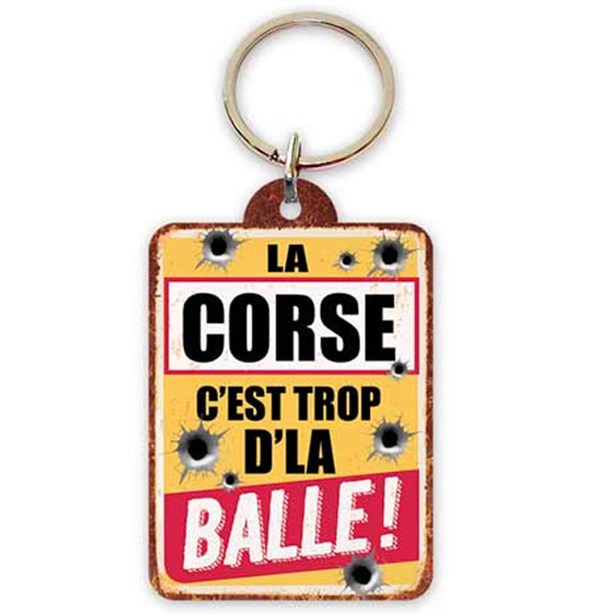 Porte-Clés bois \'Corsica\' (la Corse c\'est trop d\'la Balle !) - 65x45 cm - [R2306]