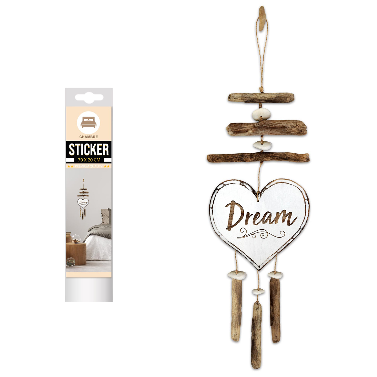 Planche de stickers \'Suspension Dream\' marron - 20x70 cm - [R3384]