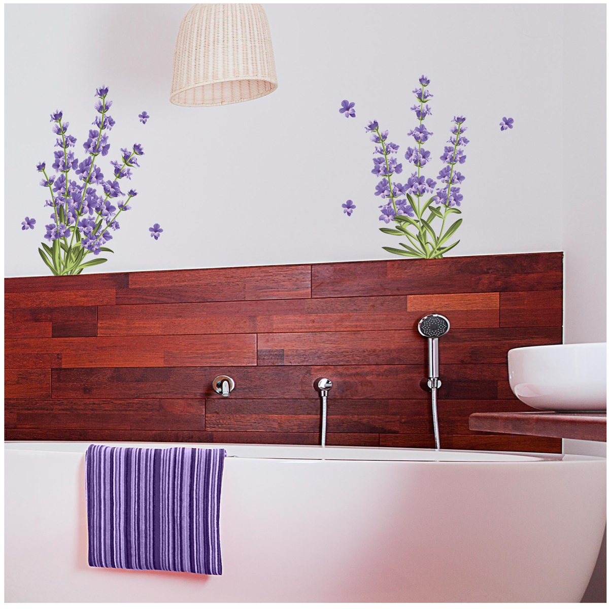 Planche de stickers \'Lavande\' violet - 20x70 cm - [R3391]
