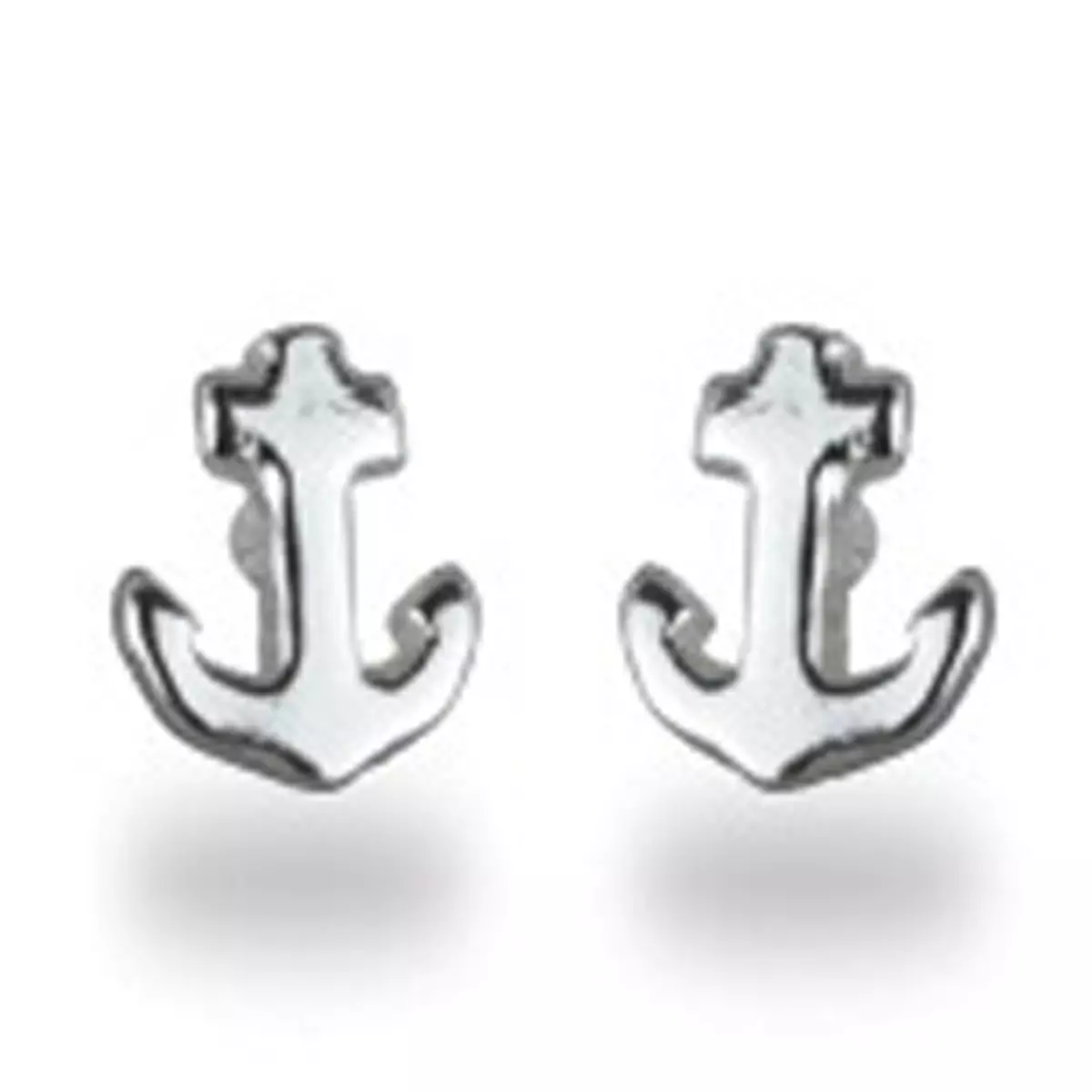 les trésors de lily Boucles argent 'Ancre Marine' argenté (rhodié) 6x5 mm [R3496]