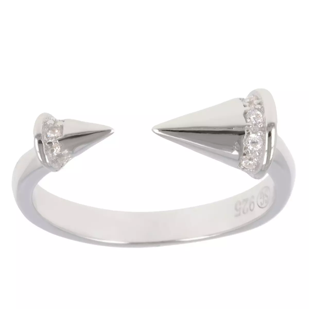 les trésors de lily Bague Argent 'Cleopatra' blanc argenté (rhodié) 14x6 mm [R3509]