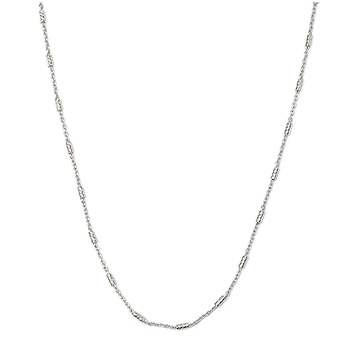 Collier Argent \'Chorégraphie\' argenté rhodié  - 45 cm 1 mm - [R3751]