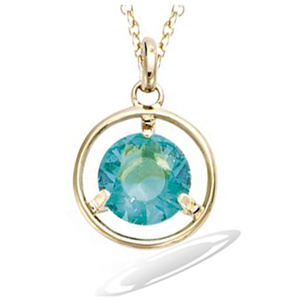 Pendentif Plaqué Or \'Sissi\' vert doré - 11 mm - [R3802]
