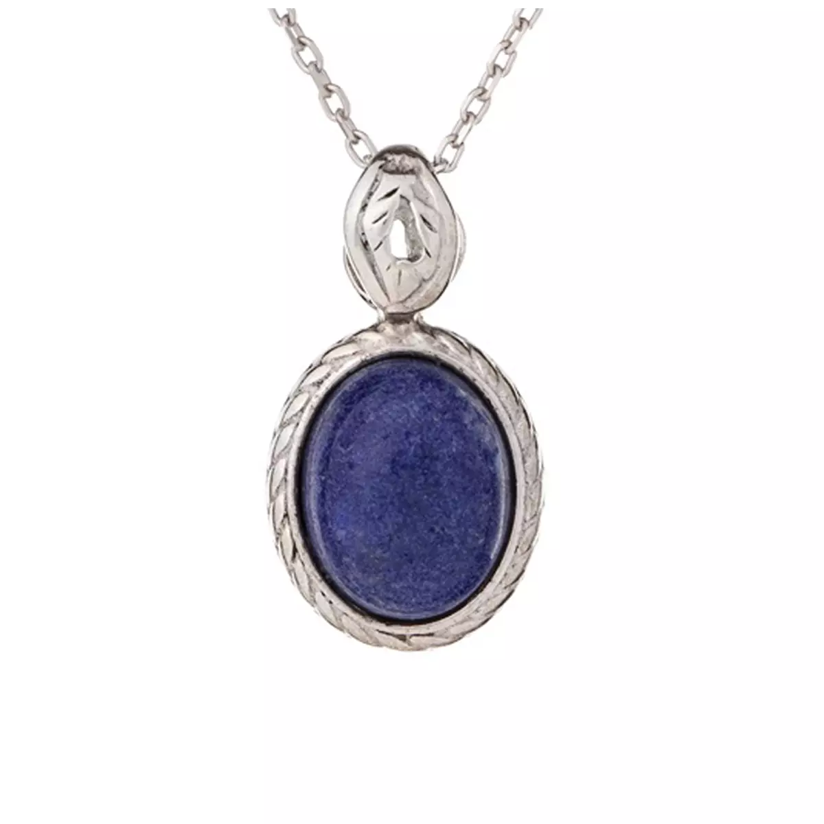 les trésors de lily Pendentif Argent 'Meghan' lapis lazuli argenté (rhodié) 12x10 mm [R3818]