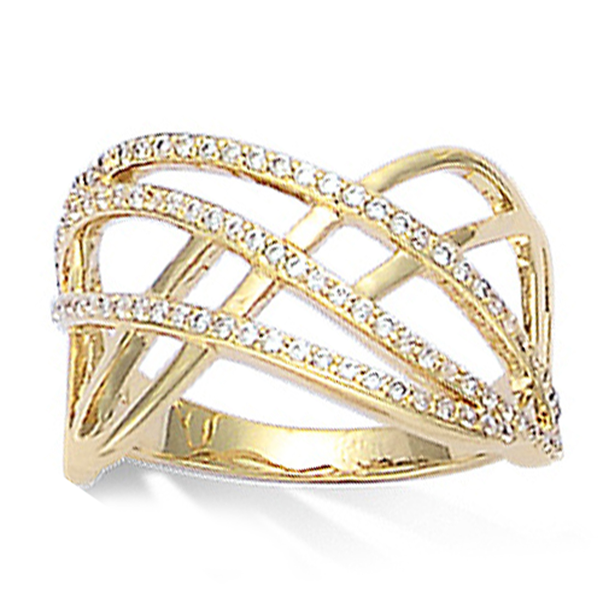 Bague Plaqué Or \'Infini\' blanc doré - 14 mm - [R3834]