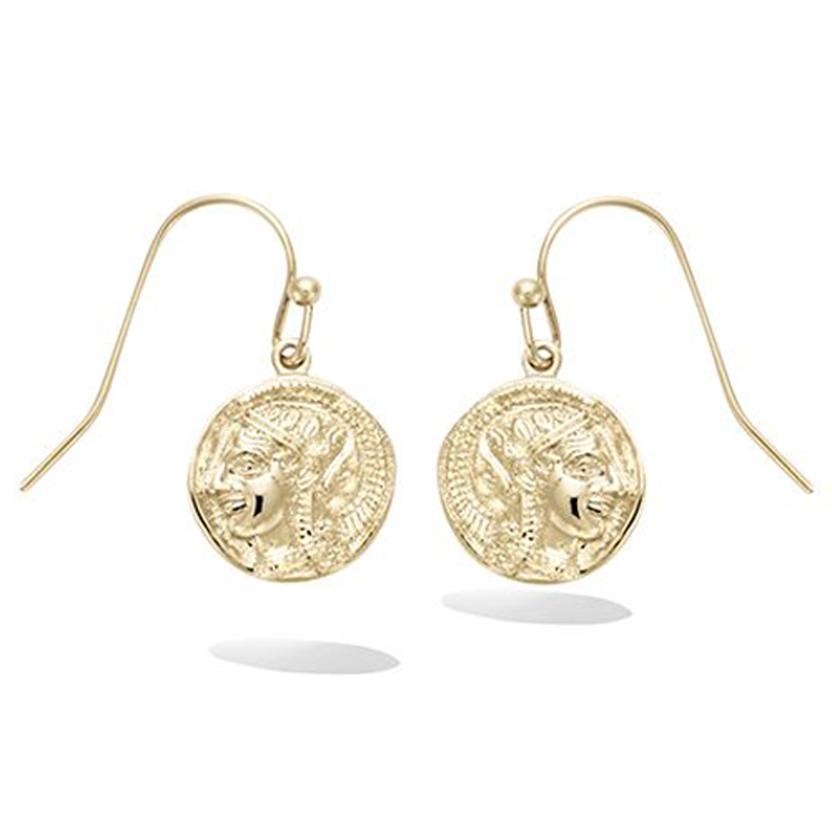 Boucles plaqué or \'Grèce Antique\' doré - 12 mm - [R3847]