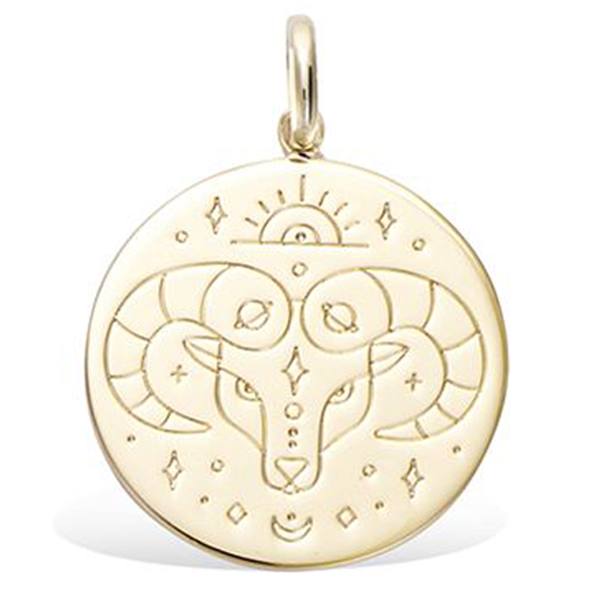 Pendentif Plaqué Or \'Bélier\' doré - 20 mm - [R3855]