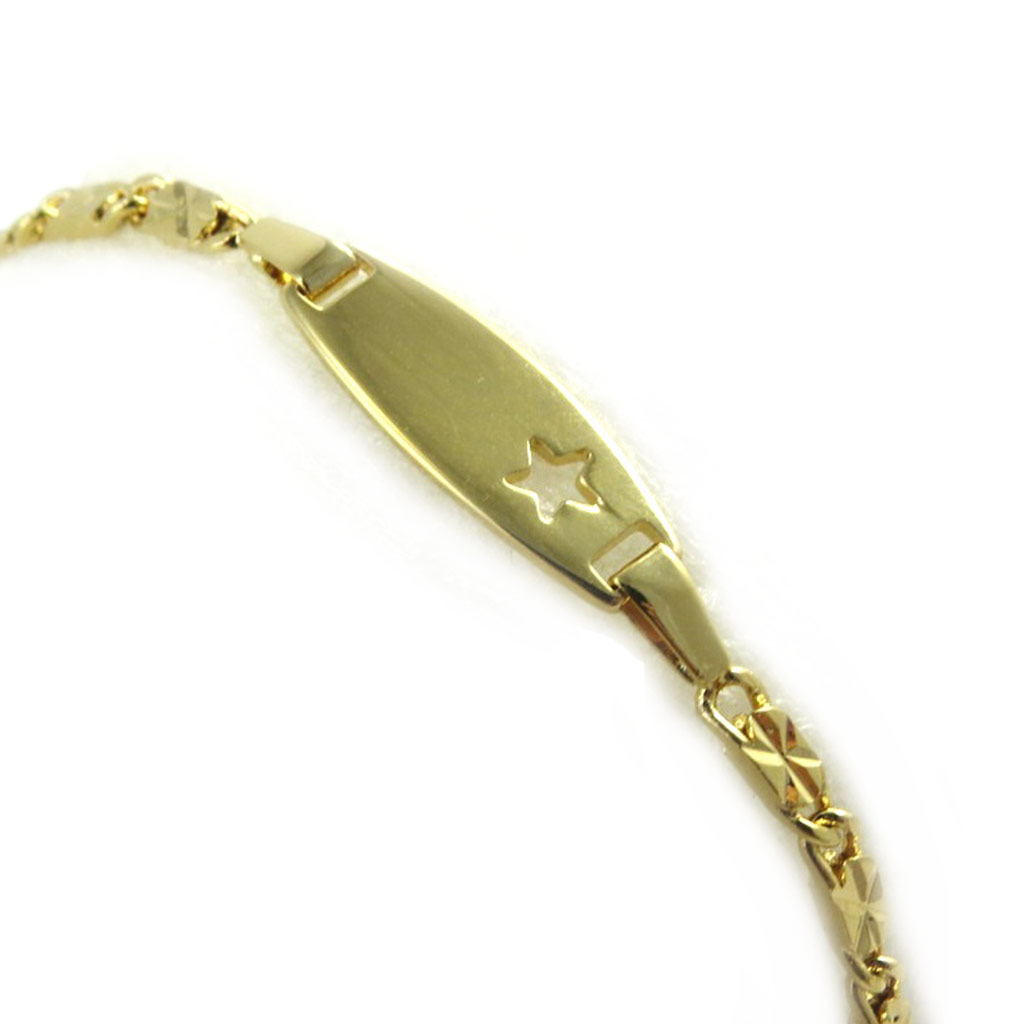 Gourmette Plaqué Or \'Bambino\' (étoile) - 20x7 mm - [M6488]