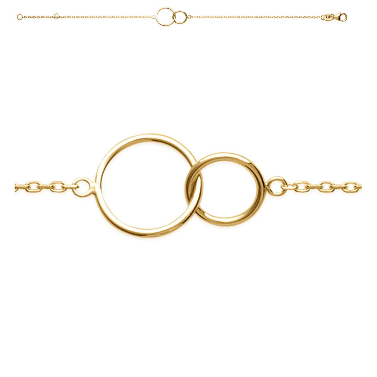 Bracelet Plaqué Or \'Chorégraphie\' doré (cercles) - 15x10 mm - [R3957]