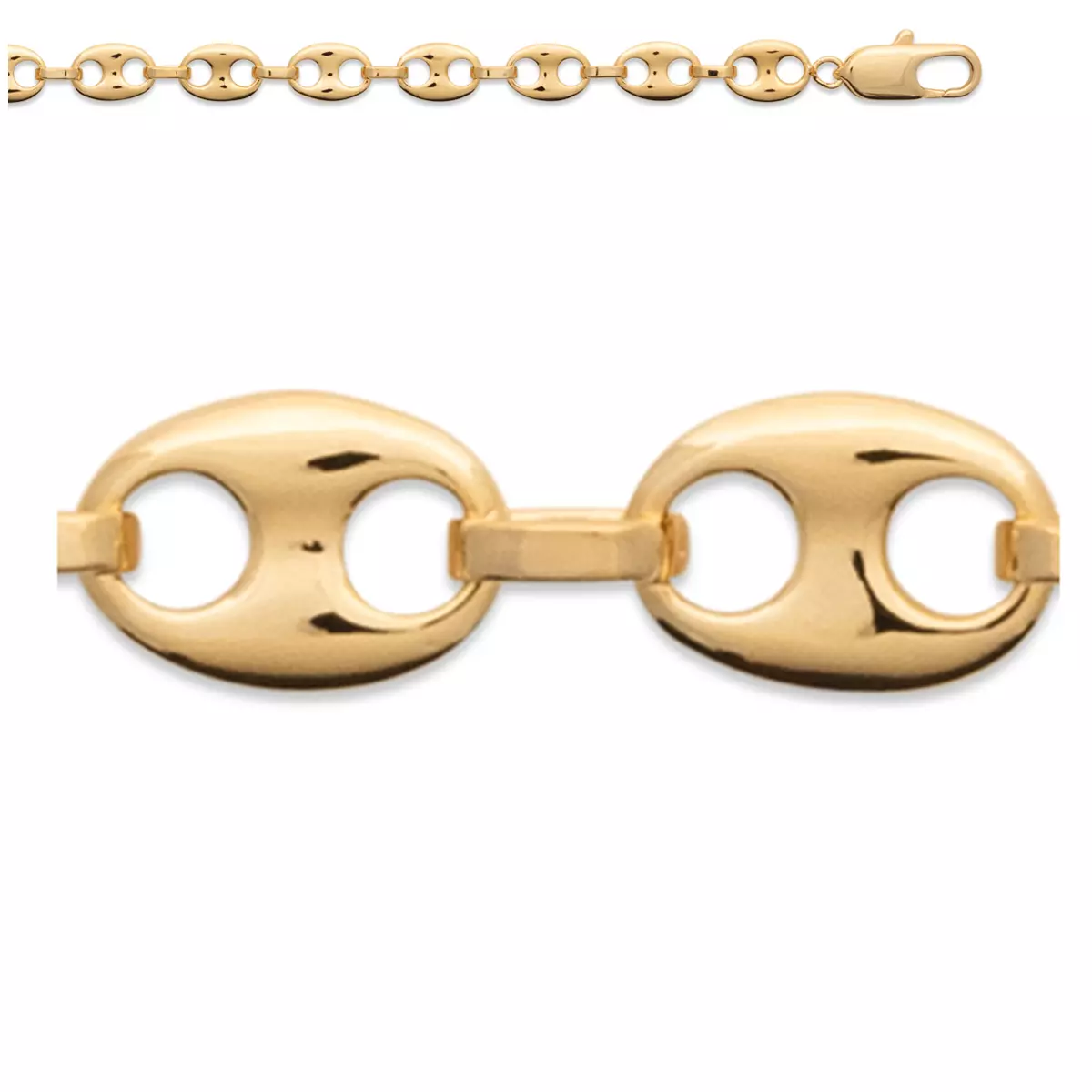 les trésors de lily Chaine Plaqué Or 'Grain de Café' doré 55 cm 6 mm [R3951]