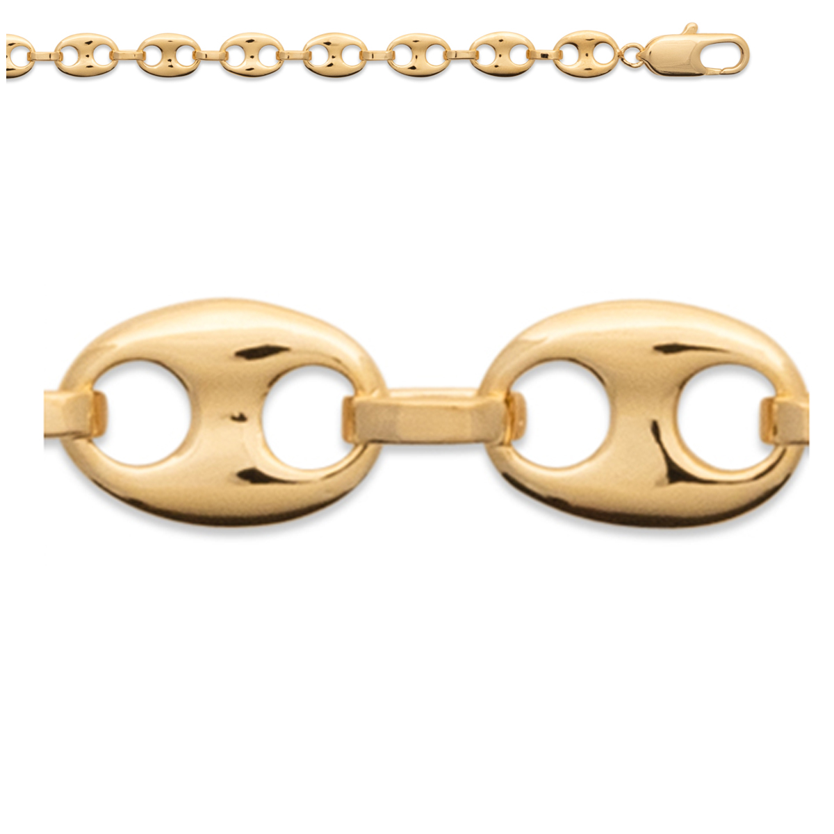 Chaine Plaqué Or \'Grain de Café\' doré - 60 cm 6 mm - [R3952]