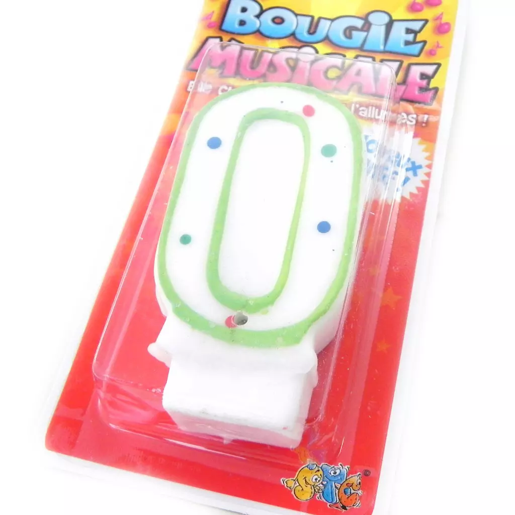les trésors de lily Bougie musicale '0' 7 cm [I8145]