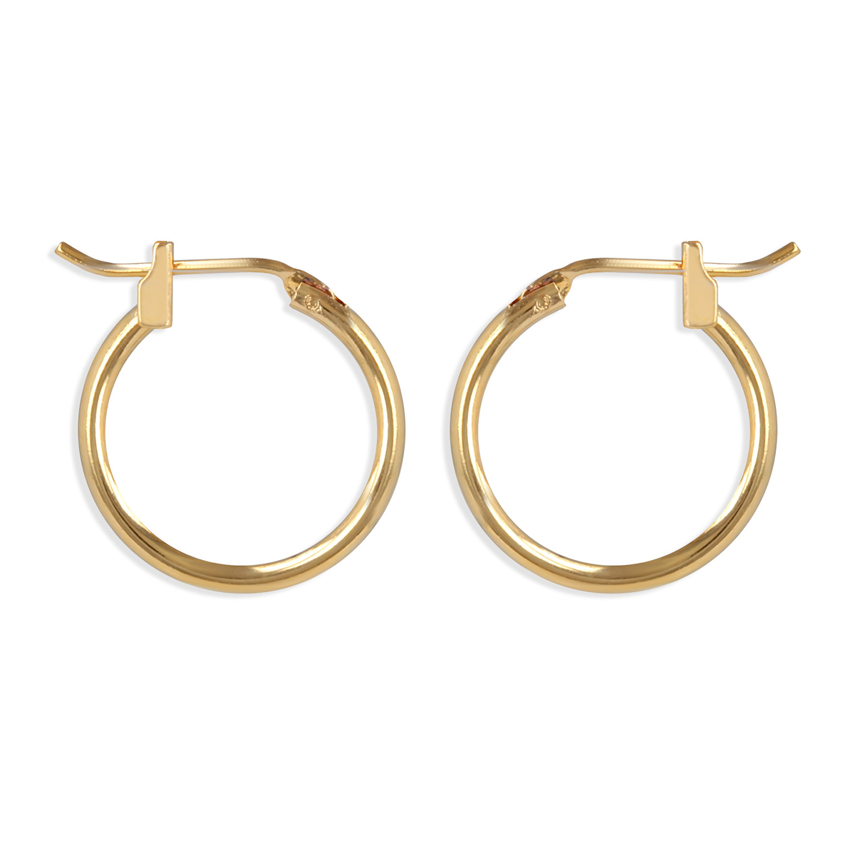 Créoles Plaqué Or \'Simplicité\' doré -  15 mm 15 mm - [R2056]