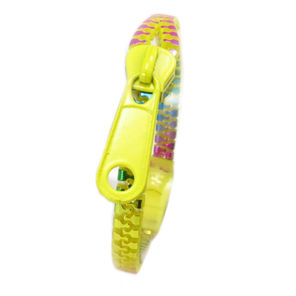 Bracelet résine \'Zip\' jaune - 6 mm - [R3978]