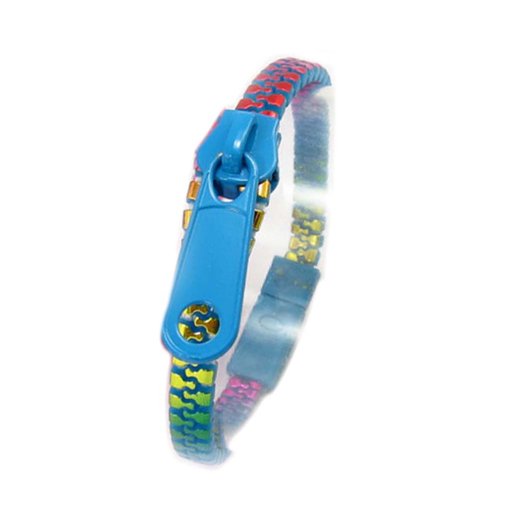 Bracelet résine \'Zip\' bleu - 6 mm - [R3979]
