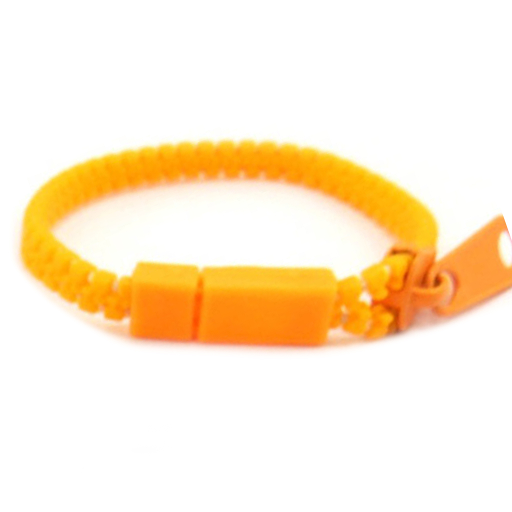 Bracelet résine \'Zip\' orange - 6 mm - [R3983]