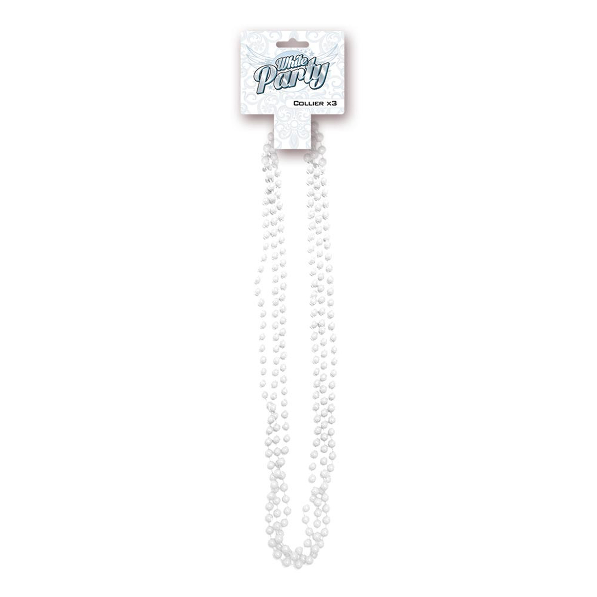 3 sautoirs \'Perla\' blanc - 80 cm 8 mm - [R3984]