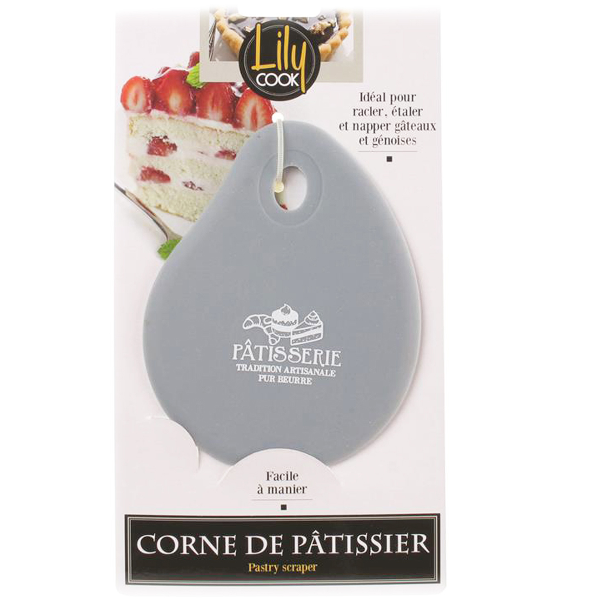 Corne de pâtissier silicone \'Patisserie\' gris - 13x10 cm - [A1607]