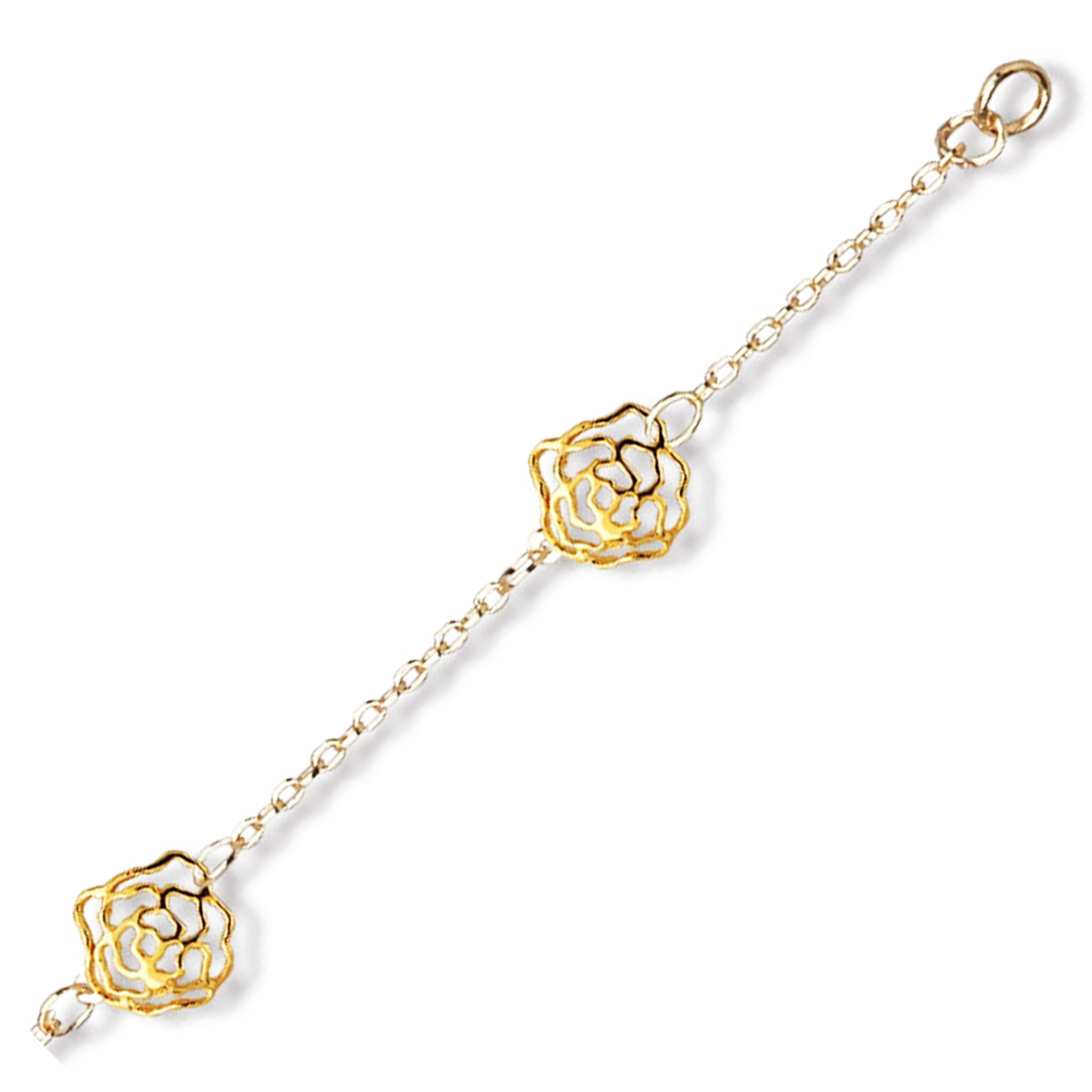 Bracelet Plaqué or \'Rosa Romantica\' doré - 8 mm - [M6944]