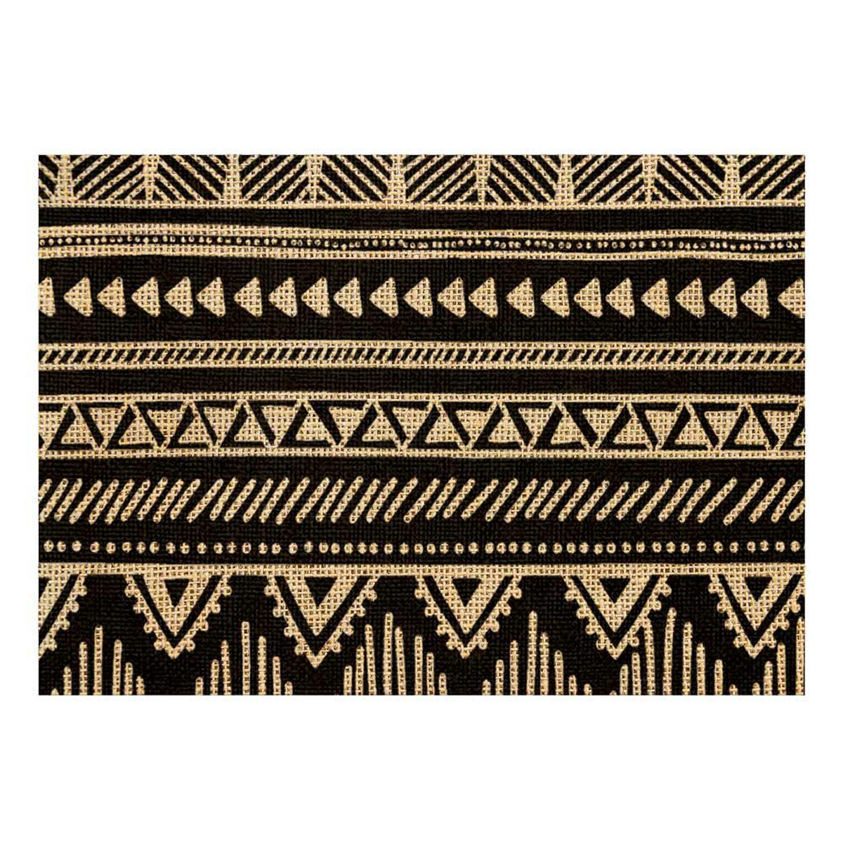 Set de table toile de jute \'Boho\' beige noir - 42x30 cm - [Q4143]