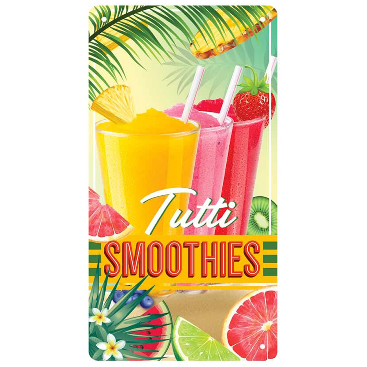Plaque métal \'Tutti Smoothies\' multicolore - 305x155 cm - [Q6545]