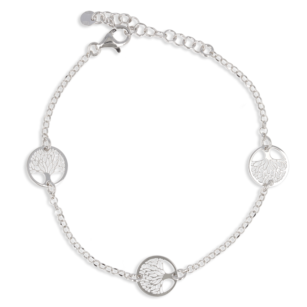 Bracelet Argent \'Arbre de Vie\' argenté (rhodié) - 10 mm - [R4030]