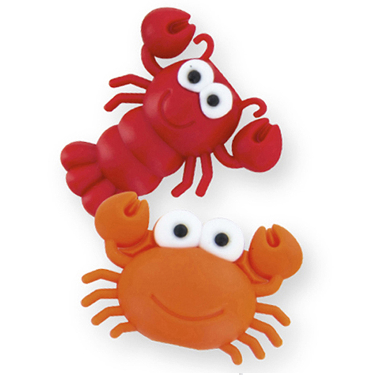Duo protège-cables silicone 'Animaux' (crabes) rouge orange - pour