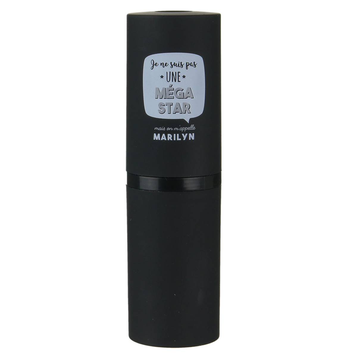 Pinceau Blush rétractable \'Pas une méga star mais on m\'appelle Marilyn\' noir - 11x3 cm - [A1778]