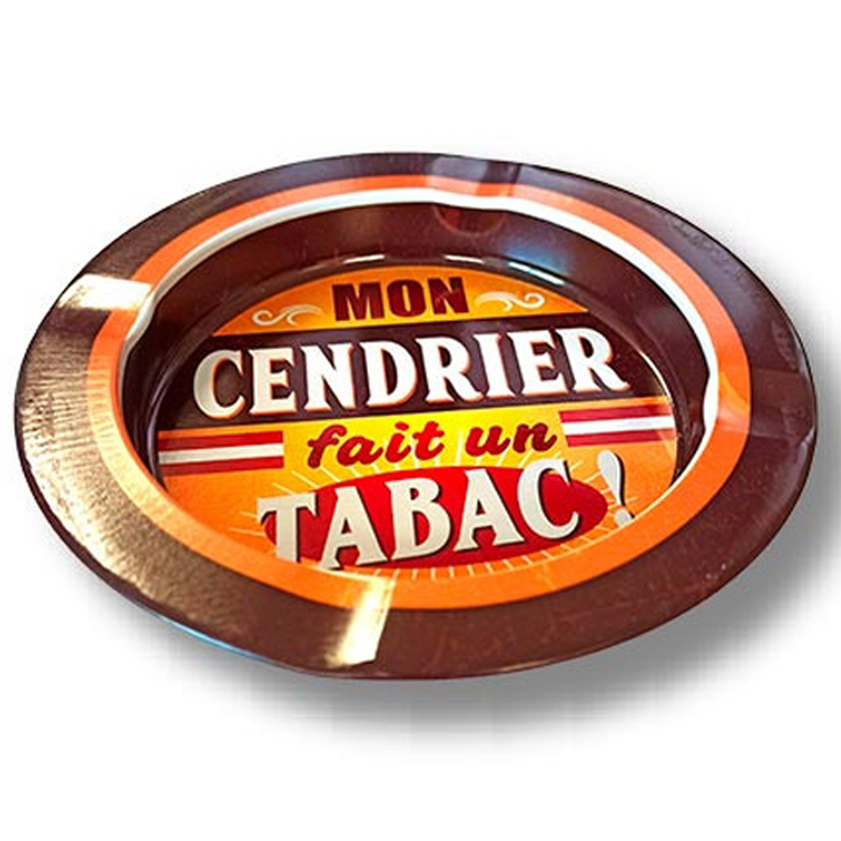 Cendrier métal \'Mon cendrier fait un Tabac !\' - 13 cm - [A1887]