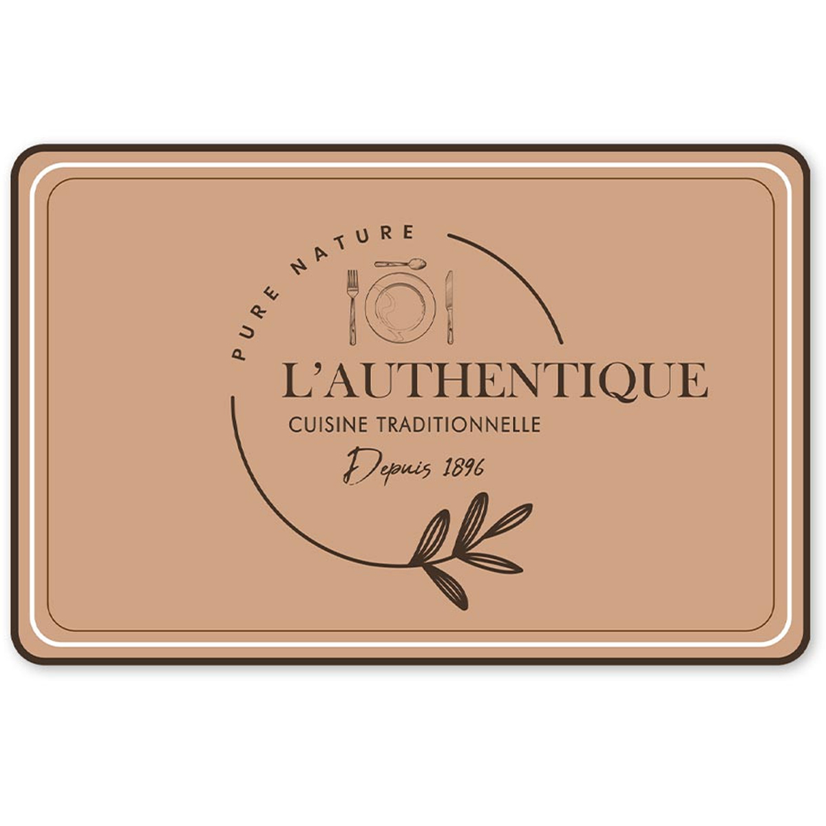 Set de table \'L\'Authentique Cuisine Traditionnelle\' marron - 43x28 cm - [A1895]