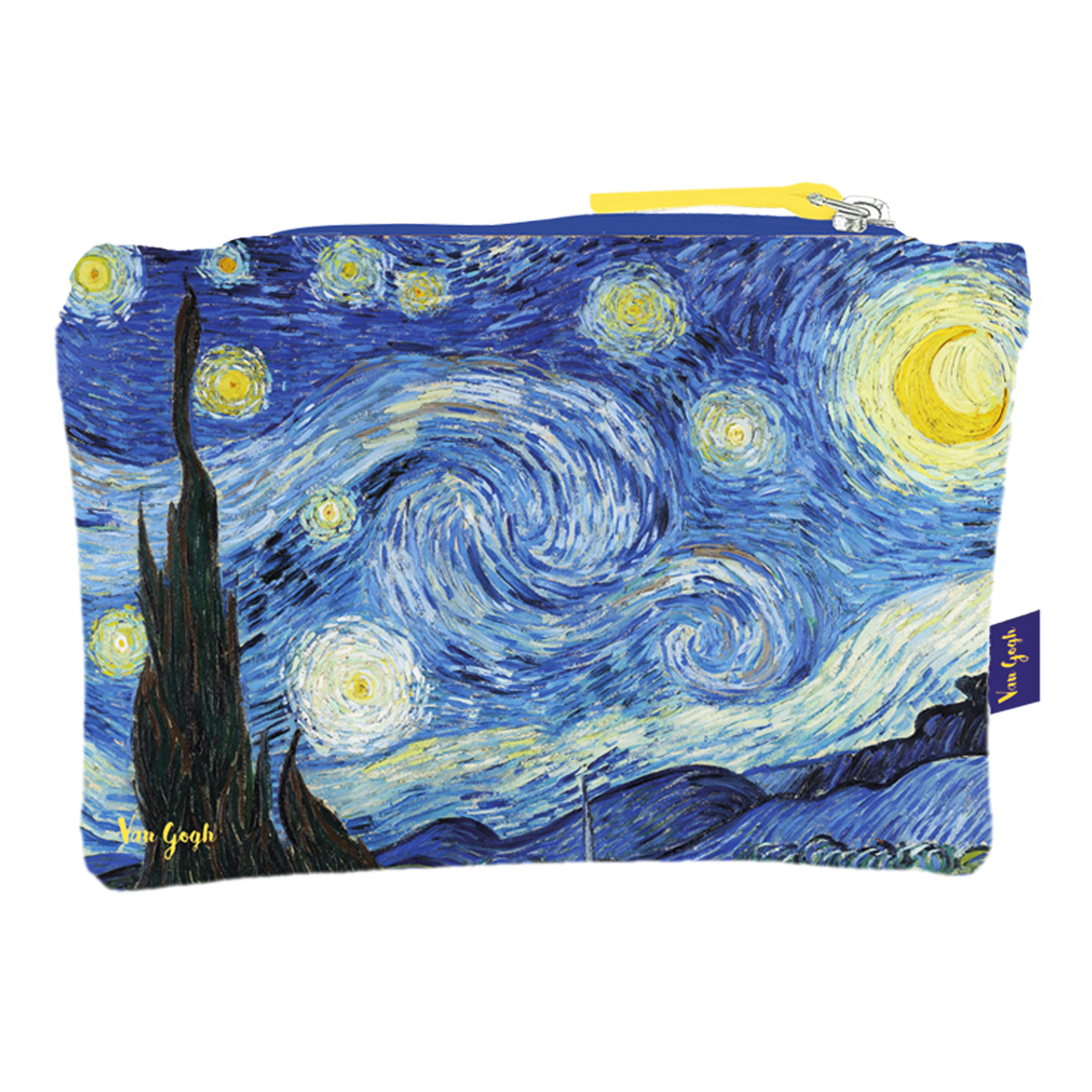 Trousse plate coton \'Vincent Van Gogh\' (La Nuit Etoilée) - 20x15 cm - [Q9257]
